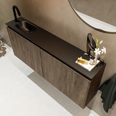 MONDIAZ TURE 120cm toiletmeubel dark brown. EDEN wastafel urban links 1 kraangat