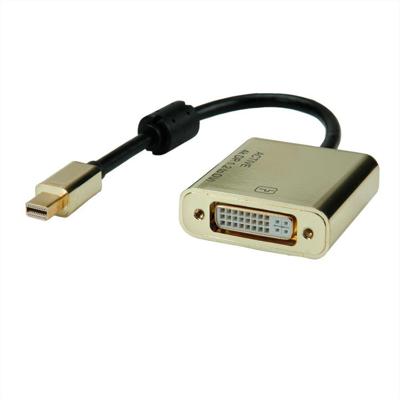 ROLINE GOLD 4K Mini DisplayPort/DVI Adapter, Actief, v1.2, Mini DP Male - DVI Female ROLINE GOLD 4K Mini DisplayPort/DVI Adapter, Actief, v1.2, Mini DP Male - DVI Female