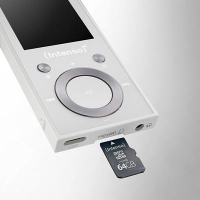 Intenso Video Scooter BT MP3-speler met Bluetooth 5.0, 1,8 inch kleurendisplay, 64 GB microSD, USB-C, tot 18 uur accu, incl. hoofdtelefoon, wit