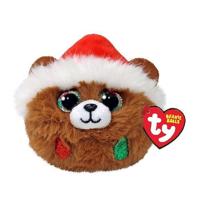 Ty Beanie Ty teeny puffies christmas bear pudding, 10cm - thumbnail