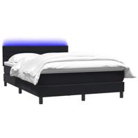 Boxspring met matras en LED fluweel zwart 140x210 cm - thumbnail