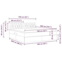Opbergbed met LED met matras Donkergroen 160 x 200 cm Fluweel - thumbnail