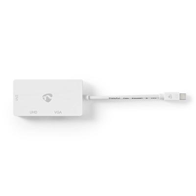 Mini-DisplayPort Multipoort-Adapterkabel | Mini-DisplayPort Male - VGA Female + DVI-D 24+1-Pins Female + HDMI 2.0-Uitgang | 0,2 m | Wit Mini-DisplayPort Multipoort-Adapterkabel | Mini-DisplayPort Male - VGA Female + DVI-D 24+1-Pins Female + HDMI 2.0-Uitgang | 0,2 m | Wit