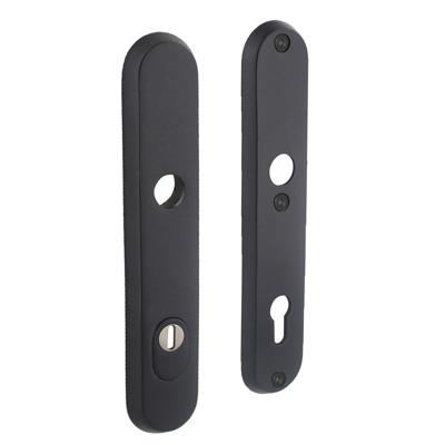 SKG3 veiligheid-schilden doorgaand profielcilindergat 92mm met kerntrek beveiliging zwart/rvs