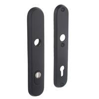 SKG3 veiligheid-schilden doorgaand profielcilindergat 92mm met kerntrek beveiliging zwart/rvs - thumbnail