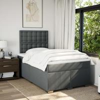Boxspring met matras stof donkergrijs 120x190 cm - thumbnail