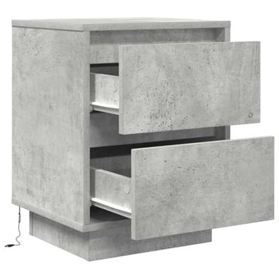 Nachtkastjes met LED-verlichting 2 st 38x34x50 cm betongrijs