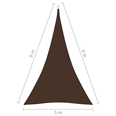 VidaXL Zonnescherm driehoekig 5x6x6 m oxford stof bruin VidaXL Zonnescherm driehoekig 5x6x6 m oxford stof bruin