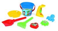 Wader strandset met emmer 14,5 cm 8 delig multicolor - thumbnail