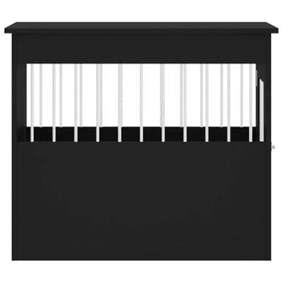 Hondenbench 55 x 80 x 68 cm bewerkt hout zwart Hondenbench 55 x 80 x 68 cm bewerkt hout zwart