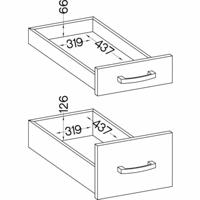 Onderkast 4 laden met werkblad - Mat grijs - L 40 x D 51,6 x H 85 cm - LASSEN - thumbnail