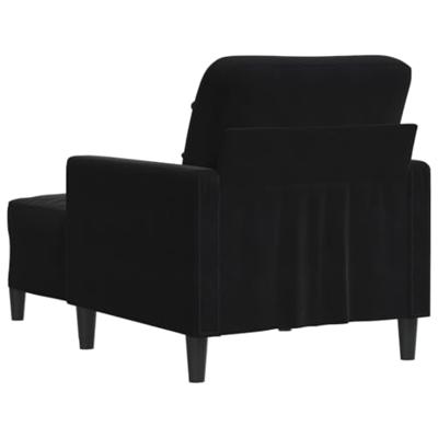 Fauteuil met voetenbank 60 cm fluweel zwart