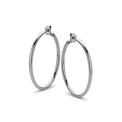 CO88 Collection Elemental 8CE 70055 Stalen Oorringen - Rond 35 mm - Zilverkleurig CO88 Collection Elemental 8CE 70055 Stalen Oorringen - Rond 35 mm - Zilverkleurig