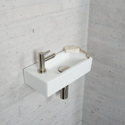 Wiesbaden Fonteinset Mat Wit Color RVS - Fonteinset Met Amador Kraan Wiesbaden Fonteinset Mat Wit Color RVS - Fonteinset Met Amador Kraan