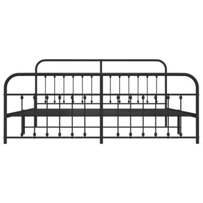 Bedframe met hoofd- en voeteneinde metaal zwart 200x200 cm - thumbnail