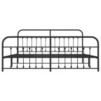 Bedframe met hoofd- en voeteneinde metaal zwart 193x203 cm - thumbnail