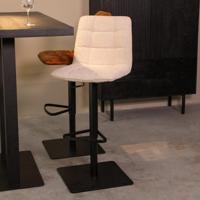 LABEL51 Draaibare Barkruk 'Juul' Bouclé, kleur Naturel (zithoogte 55-81cm) - thumbnail