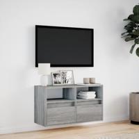 Tv-wandmeubel met LED 80x31x45 cm grijs sonoma eikenkleurig - thumbnail