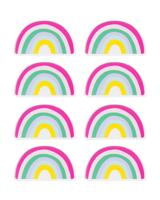 HEMA Gebaksbordje regenboog 8 stuks - thumbnail