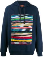 Missoni graphic print fitted hoodie - Blue - thumbnail