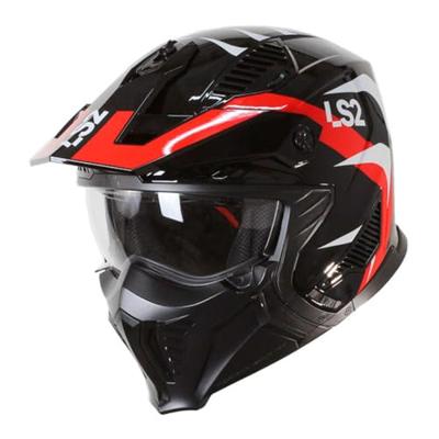 LS2 modulaire helm "of606 drifter triality" helmet of606 drifter triality xs black/red
