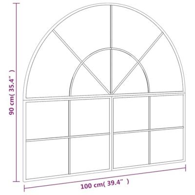 VidaXL Wandspiegel boog 100x90 cm ijzer zwart