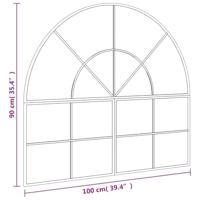 VidaXL Wandspiegel boog 100x90 cm ijzer zwart - thumbnail