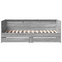 Slaapbank met lades zonder matras 90x200 cm grijs sonoma eiken - thumbnail
