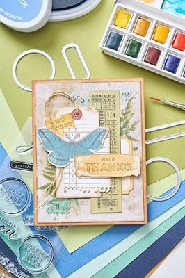 Sizzix • essentials clear stamp set a5 with framelits die forever journal 21pcs