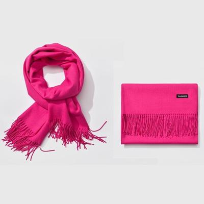 Herfst- en winterseizoen klassieke effen kleur imitatie kasjmier sjaal grootte: 60 * 200cm(Magenta)