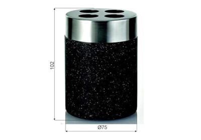 Tandenborstelhouder Sapho Stone Vrijstaand 10.2x7.5 cm Polyresin Zwart Sapho