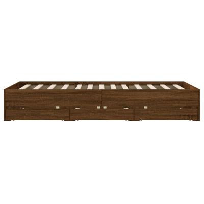 Bedframe met lades bewerkt hout bruin eikenkleur 135x190 cm