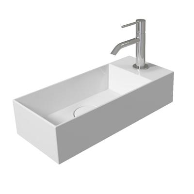 Fontein Salenzi Spy 45x20 cm Glans Wit Kraangat Rechts (inclusief bijpassende waste)