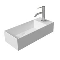 Fontein Salenzi Spy 45x20 cm Glans Wit Kraangat Rechts (inclusief bijpassende waste) - thumbnail