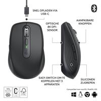 Logitech MX Anywhere 3S Muis Radiografisch Optisch Grafiet 6 Toetsen 8000 dpi - thumbnail
