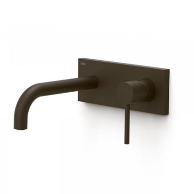 Wastafelmengkraan Inbouw Tres Study Exclusive met Afdekplaat Gebogen Uitloop 18 cm en Hendel Zwart Brons Tres Wastafelmengkraan Inbouw Tres Study Exclusive met Afdekplaat Gebogen Uitloop 18 cm en Hendel Zwart Brons Tres