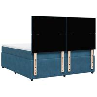 Boxspring met matras fluweel blauw 180x200 cm - thumbnail