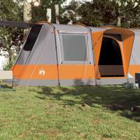 Tunneltent 4-persoons waterdicht grijs en oranje - thumbnail