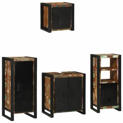 Badkamermeubelset met plank 4 pcs Multikleur 40 x 35 x 90 cm