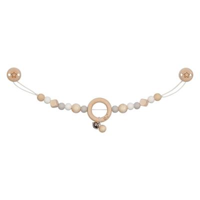 Goki houten wandelwagenketting ster grijs met clips
