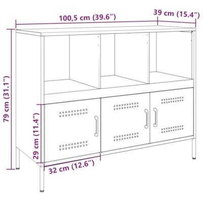 Dressoir 100,5x39x79 cm staal zwart