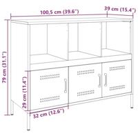 Dressoir 100,5x39x79 cm koudgewalst staal zwart - thumbnail