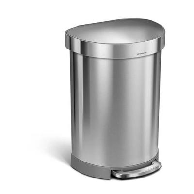 Simplehuman Afvalemmer Half Rond 60 liter (zilver)
