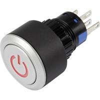 TRU COMPONENTS 1303029 LAS1-AWY-11T/R/12V/P Druktoets 250 V/AC 3 A 1x uit/(aan) Moment Rood IP65 1 stuk(s) - thumbnail