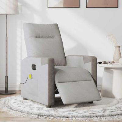 Massagestoel elektrisch verstelbaar stof wolk grijs