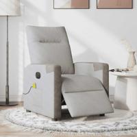 Massagestoel elektrisch verstelbaar stof wolk grijs - thumbnail