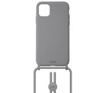 Laut Pastels case met koord iPhone 12 / iPhone 12 Pro grijs - thumbnail