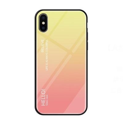 Gradiënt kleur glas Case voor iPhone XS Max (geel)