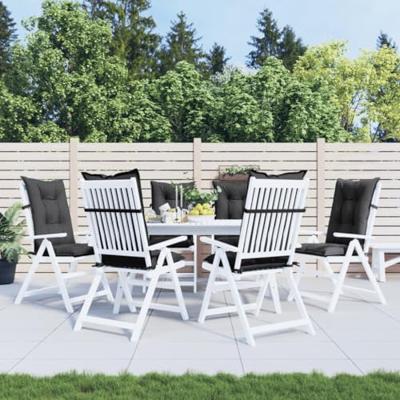 VidaXL Stoelkussens 6 st hoge rug 120x50x7 cm stof gemêleerd antraciet