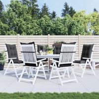 VidaXL Stoelkussens 6 st hoge rug 120x50x7 cm stof gemêleerd antraciet - thumbnail